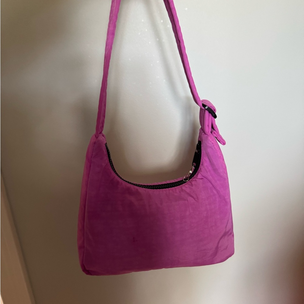 BAGGU Pink Mini Nylon Shoulder Bag